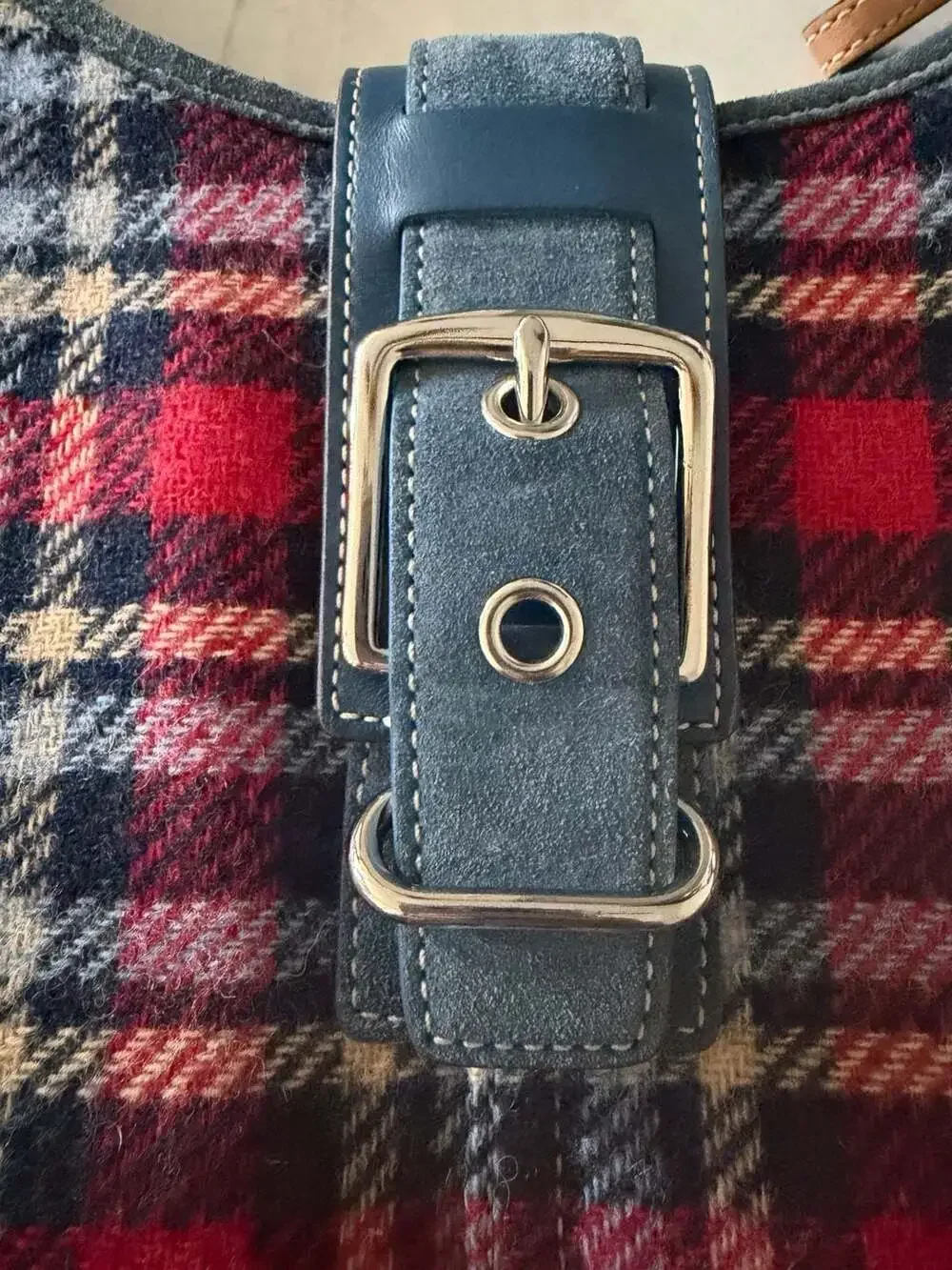 Vintage Coach Hamptons Holiday Wool Buckle Hobo, style #1410.